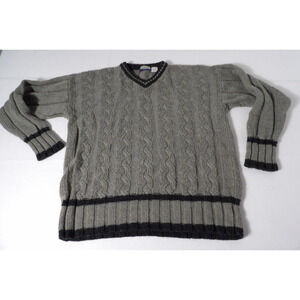 Vintage Concrete Made 4 Streets Sweater Mens Large Cable Knit Pullover Grandpa